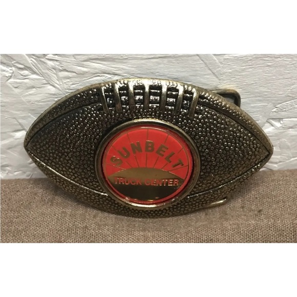 Vintage Sunbelt Truck Center Football Belt Buckle Made in USA with Box Rare - Picture 3 of 11